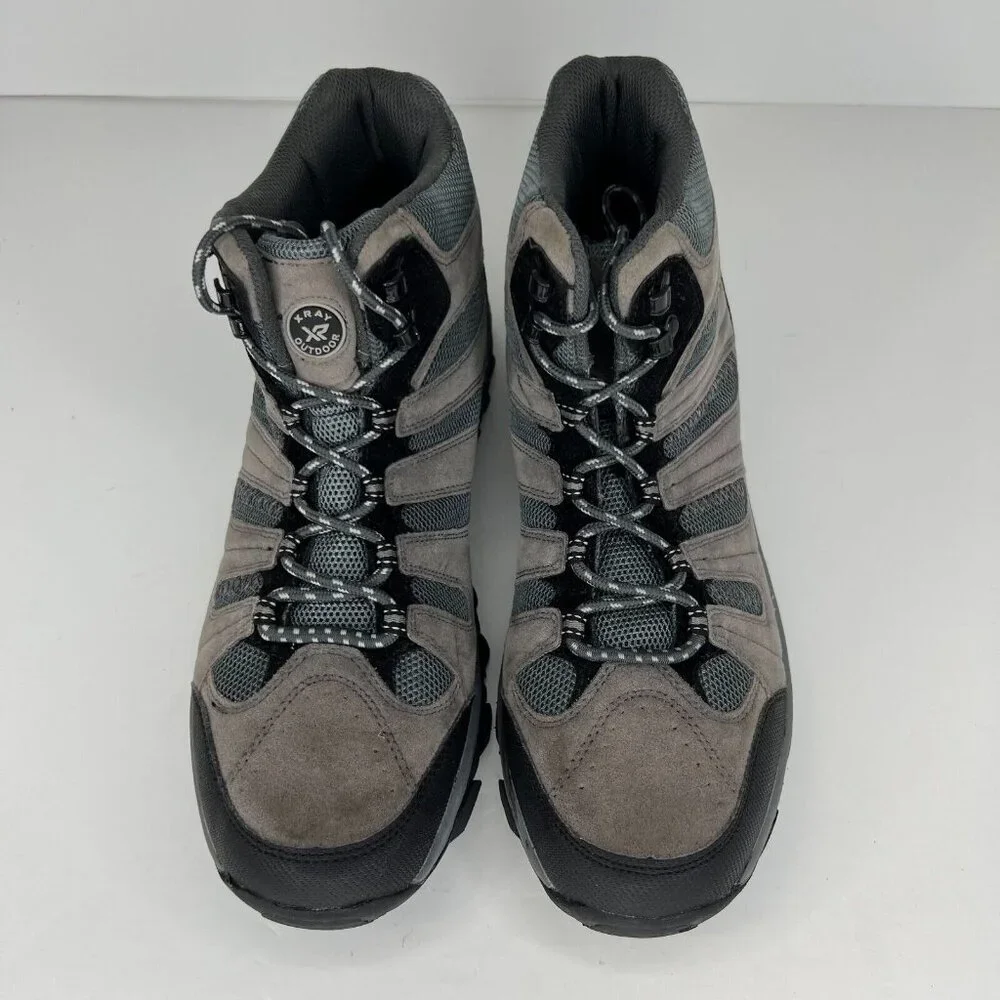 Xray Outdoor Mens XRW330 Gray Manmade Lace Up Hiking Bootie Size 12 Ankle Boots